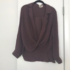 l’agence 100% pure silk long sleeve top